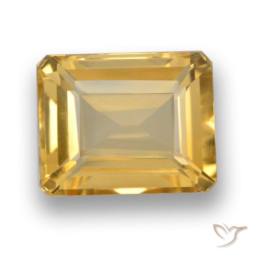 4.41ct 자연스러운 오렌지-골드 황수정, 에메랄드 컷, VVS
