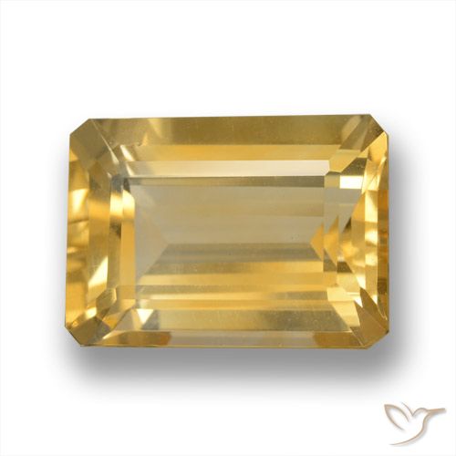 7.29ct 자연스러운 금 황수정, 에메랄드 컷, VVS-VS