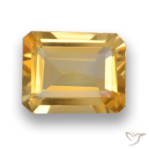 3.76ct 자연스러운 골든 오렌지 황수정, 에메랄드 컷, VVS-VS