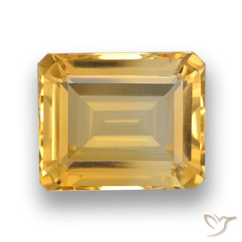 4.16ct 자연스러운 미디엄 다크 골든 황수정, 에메랄드 컷, VVS