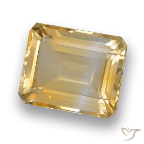4.15ct 자연스러운 골든 황수정, 에메랄드 컷, VVS