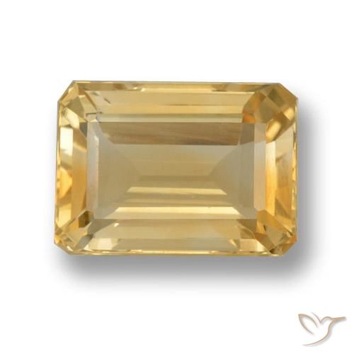 7.85ct 자연스러운 금 황수정, 에메랄드 컷, VVS-VS
