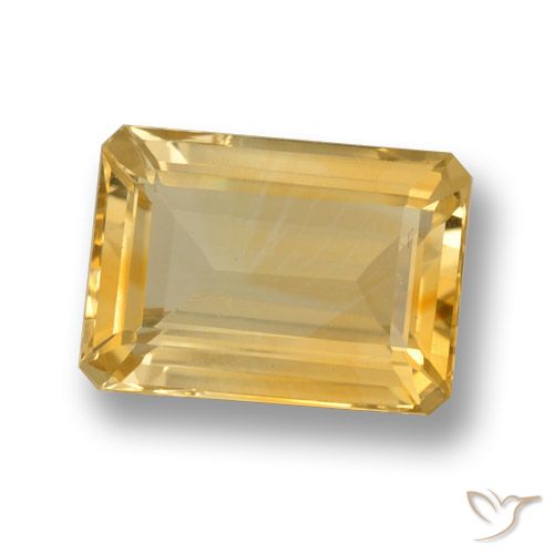 7.22ct 자연스러운 금 황수정, 에메랄드 컷, VVS-VS