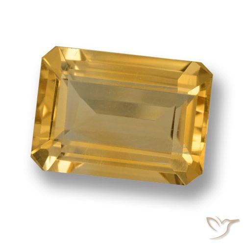 6.79ct 자연스러운 다크 골든 황수정, 에메랄드 컷, VVS-VS
