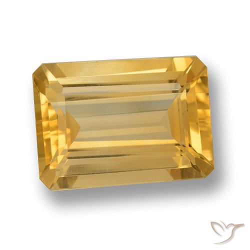 6.63ct 자연스러운 금 황수정, 에메랄드 컷, VVS-VS