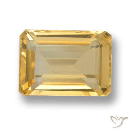 7.98ct 자연스러운 미디엄 다크 골든 황수정, 에메랄드 컷, VVS-VS