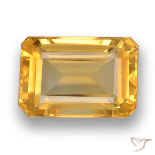 4.54ct 자연스러운 딥 골든 오렌지 황수정, 에메랄드 컷, VVS-VS