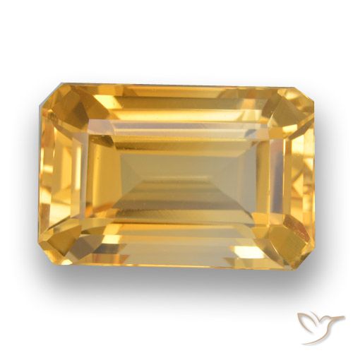 4.63ct 자연스러운 딥 골든 오렌지 황수정, 에메랄드 컷, VVS-VS