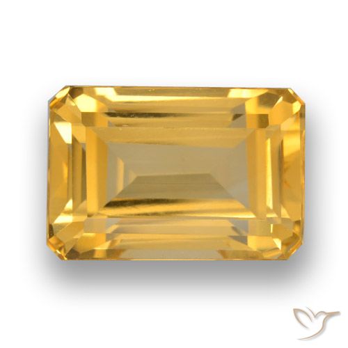 5.68ct 자연스러운 골든 오렌지 황수정, 에메랄드 컷, VVS-VS