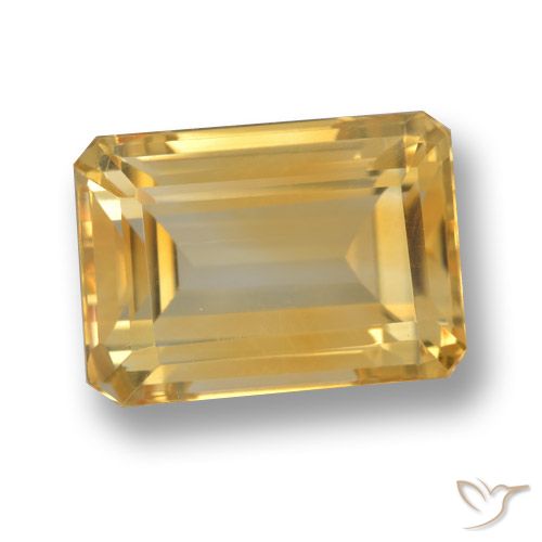 8.66ct 자연스러운 금 황수정, 에메랄드 컷, VVS