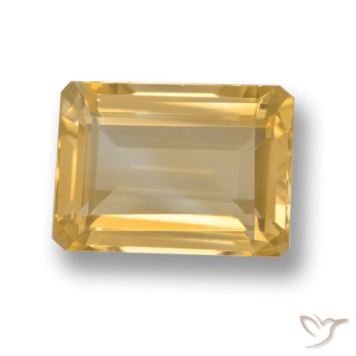 7.24ct 자연스러운 금 황수정, 에메랄드 컷, VVS