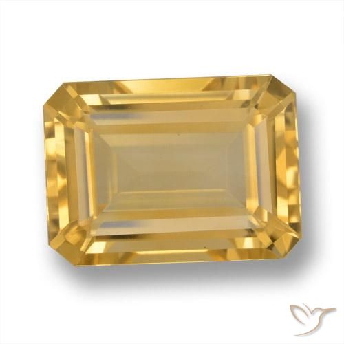 6.84ct 자연스러운 골든 오렌지 황수정, 에메랄드 컷, VVS