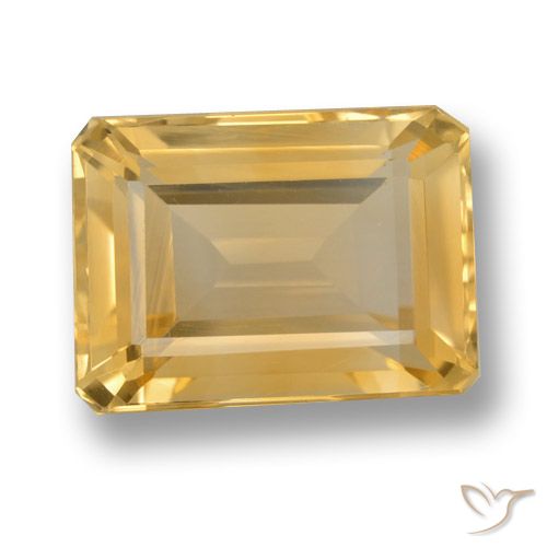 7.98ct 자연스러운 오렌지-골드 황수정, 에메랄드 컷, VVS