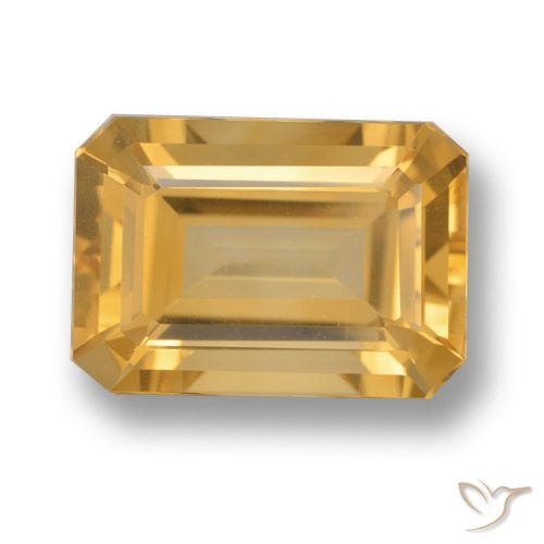 6.82ct 자연스러운 오렌지-골드 황수정, 에메랄드 컷, VVS