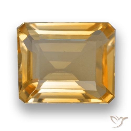 3.46ct 자연스러운 오렌지-골드 황수정, 에메랄드 컷, VVS