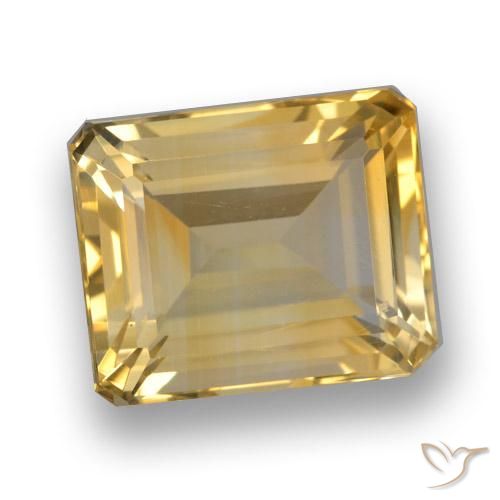 4.83ct 자연스러운 라이트 골든 황수정, 에메랄드 컷, VVS-VS
