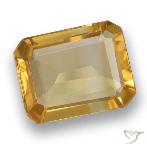 2.96ct 자연스러운 딥 골든 오렌지 황수정, 에메랄드 컷, VVS-VS
