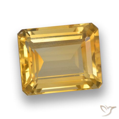 4.40ct 자연스러운 다크 골든 황수정, 에메랄드 컷, VVS