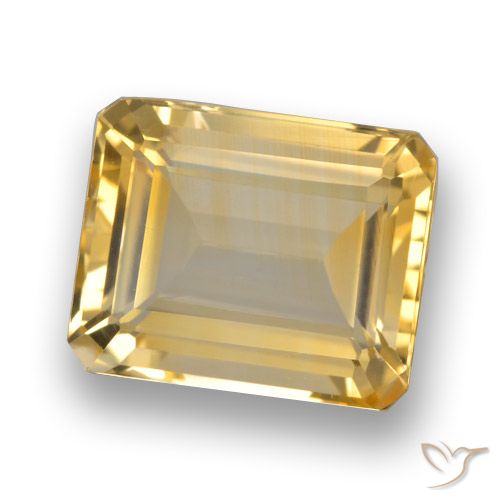4.55ct 자연스러운 미디엄 골드 황수정, 에메랄드 컷, VVS