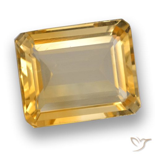 3.64ct 자연스러운 미디엄 다크 골든 황수정, 에메랄드 컷, VVS