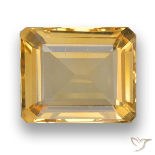 3.92ct 자연스러운 딥 골든 오렌지 황수정, 에메랄드 컷, VVS-VS