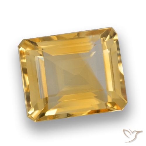 4.12ct 자연스러운 딥 골든 오렌지 황수정, 에메랄드 컷, VVS-VS