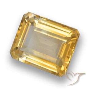 4.15캐럿 천연 미디엄 골드 시트린, 에메랄드 컷, 11.1×9.1 mm, VVS