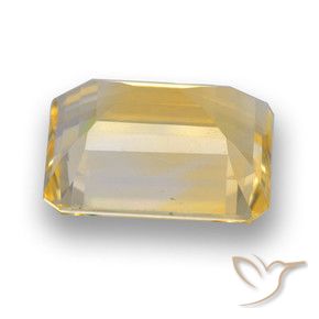 4.15캐럿 천연 미디엄 골드 시트린, 에메랄드 컷, 11.1×9.1 mm, VVS