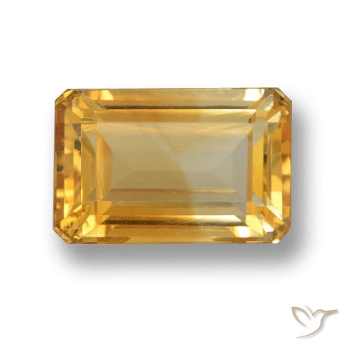 5.53ct 자연스러운 오렌지-골드 황수정, 에메랄드 컷, VVS