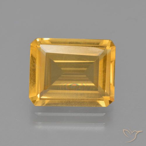 3.59ct 자연스러운 딥 골든 오렌지 황수정, 에메랄드 컷, VS