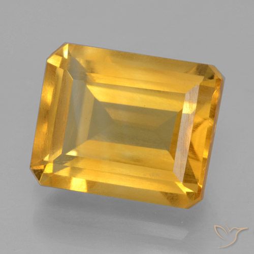 4.54ct 자연스러운 다크 골든 황수정, 에메랄드 컷, VS