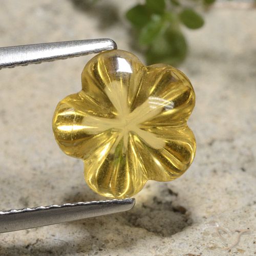 2.65ct 자연스러운 골든 황수정, 플라워 컷, 투명한