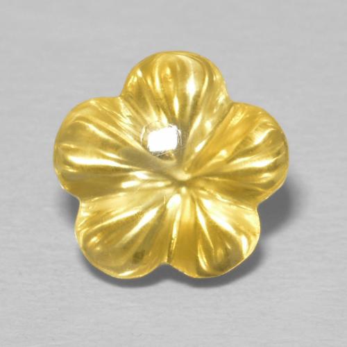 2.46ct 자연스러운 골든 황수정, 플라워 컷, 투명한