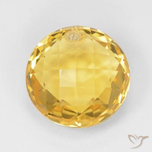 7.79ct 자연스러운 미디엄 골드 황수정, 둥근, VVS