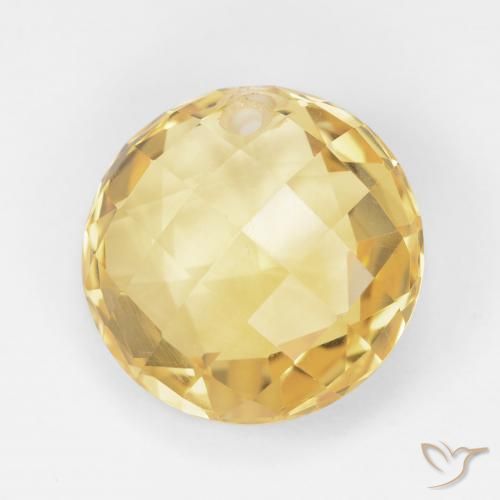 7.46ct 자연스러운 미디엄 골드 황수정, 둥근, VVS-VS