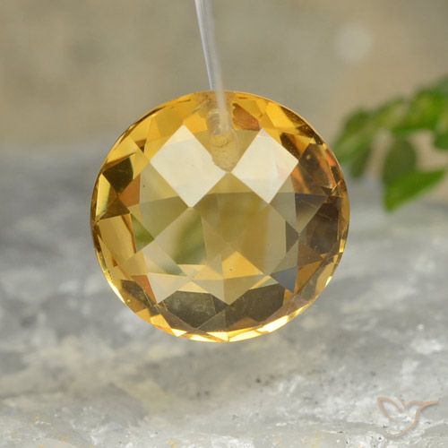 4.44ct 자연스러운 딥 골든 오렌지 황수정, 둥근, VVS
