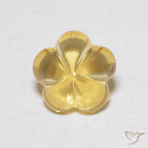 2.31ct 자연스러운 허니 옐로우 황수정, 플라워 컷, 투명한