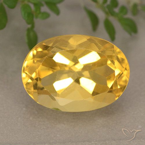 6.38ct 자연스러운 미디엄 골드 황수정, 타원형, VVS-VS