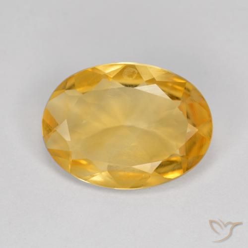 3.20ct 자연스러운 딥 골든 오렌지 황수정, 타원형, VVS-VS