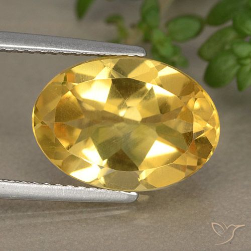 5.35ct 자연스러운 골든 황수정, 타원형, VVS-VS