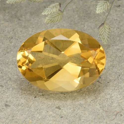 5.34ct 자연스러운 골든 오렌지 황수정, 타원형, VVS-VS