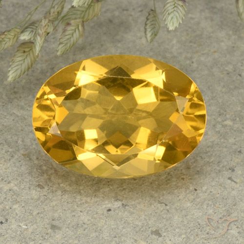 5.35ct 자연스러운 딥 골든 오렌지 황수정, 타원형, VVS-VS