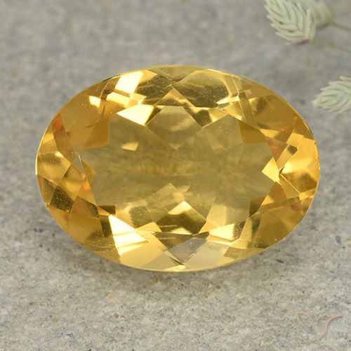 4.99ct 자연스러운 미디엄 라이트 골든 황수정, 타원형, VVS-VS