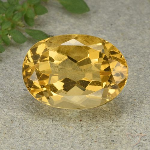 6.40ct 자연스러운 미디엄 라이트 골든 황수정, 타원형, VVS