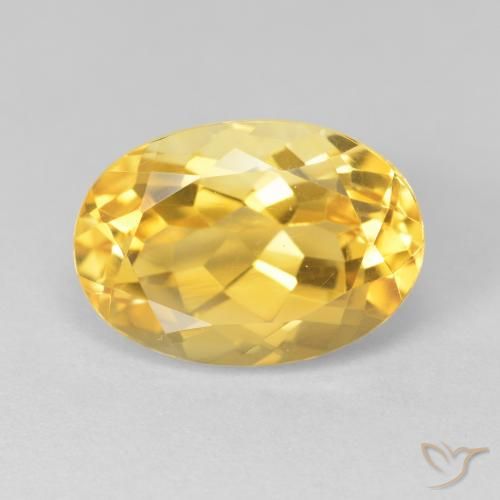 6.84ct 자연스러운 미디엄 골드 황수정, 타원형, VVS-VS