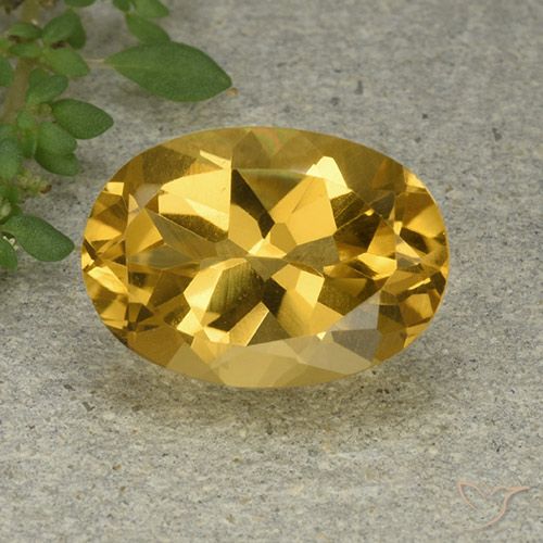 6.19ct 자연스러운 골든 황수정, 타원형, VVS