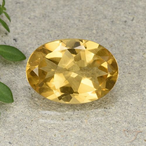4.67ct 자연스러운 골든 오렌지 황수정, 타원형, VVS-VS