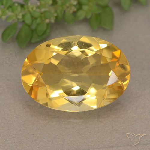 4.38ct 자연스러운 골든 오렌지 황수정, 타원형, VVS