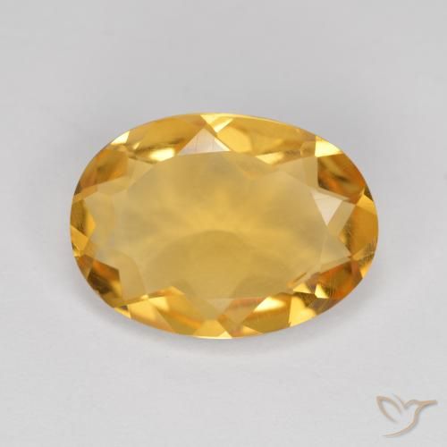 4.01ct 자연스러운 딥 골든 오렌지 황수정, 타원형, VVS-VS