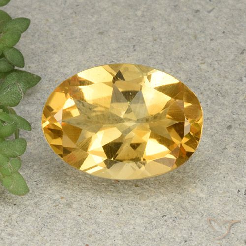 5.07ct 자연스러운 골든 오렌지 황수정, 타원형, VVS-VS